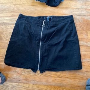 Black denim skirt